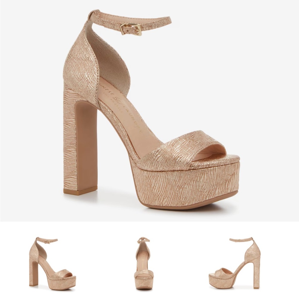 Chinese Laundry Gold Platform Heels